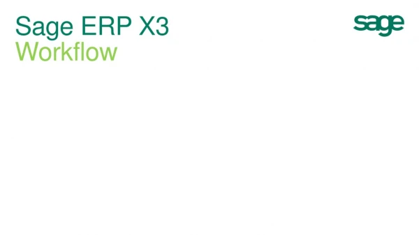 Sage ERP X3 Workflow