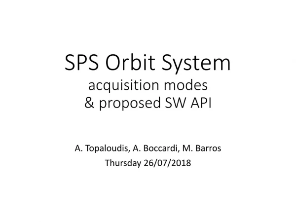 SPS Orbit System acquisition modes &amp; proposed SW API