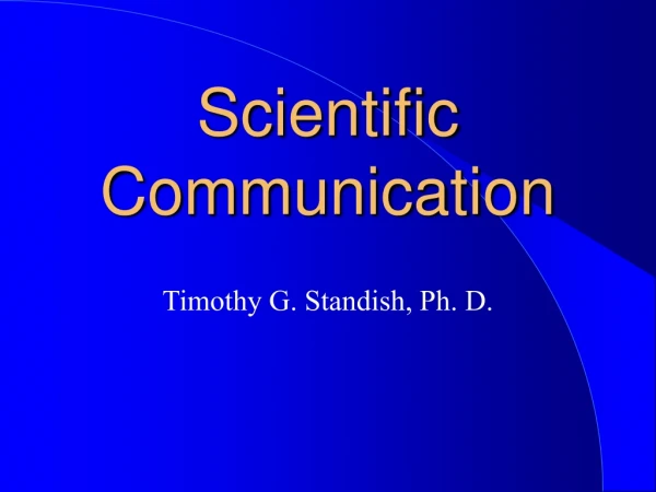 Scientific Communication