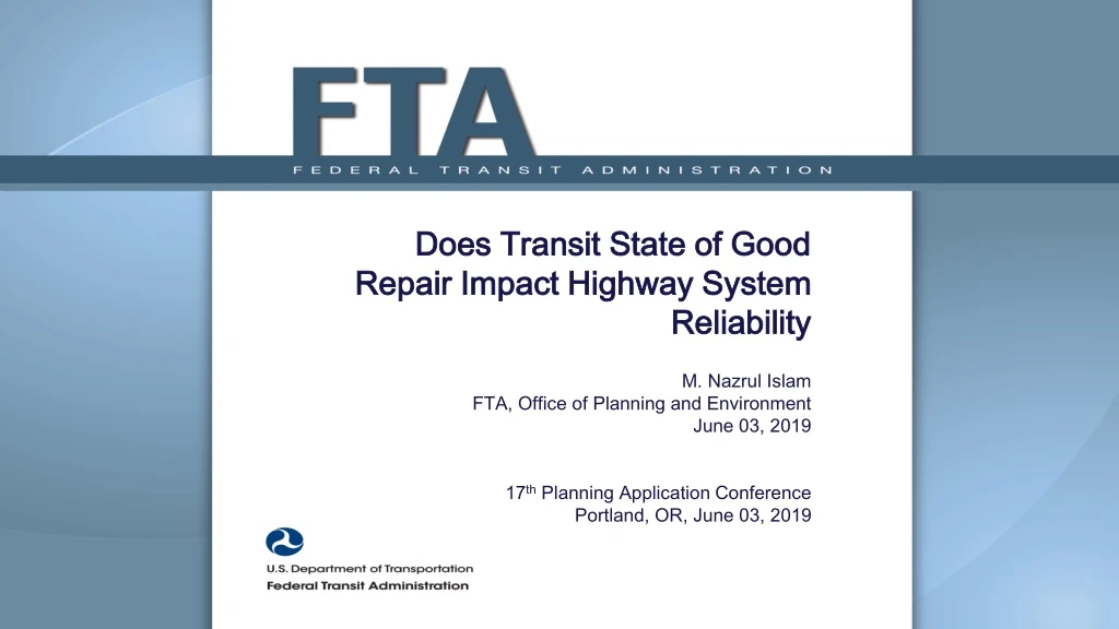 does transit state of good repair impact highway