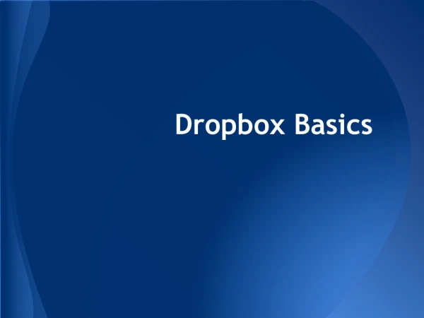 Dropbox Basics