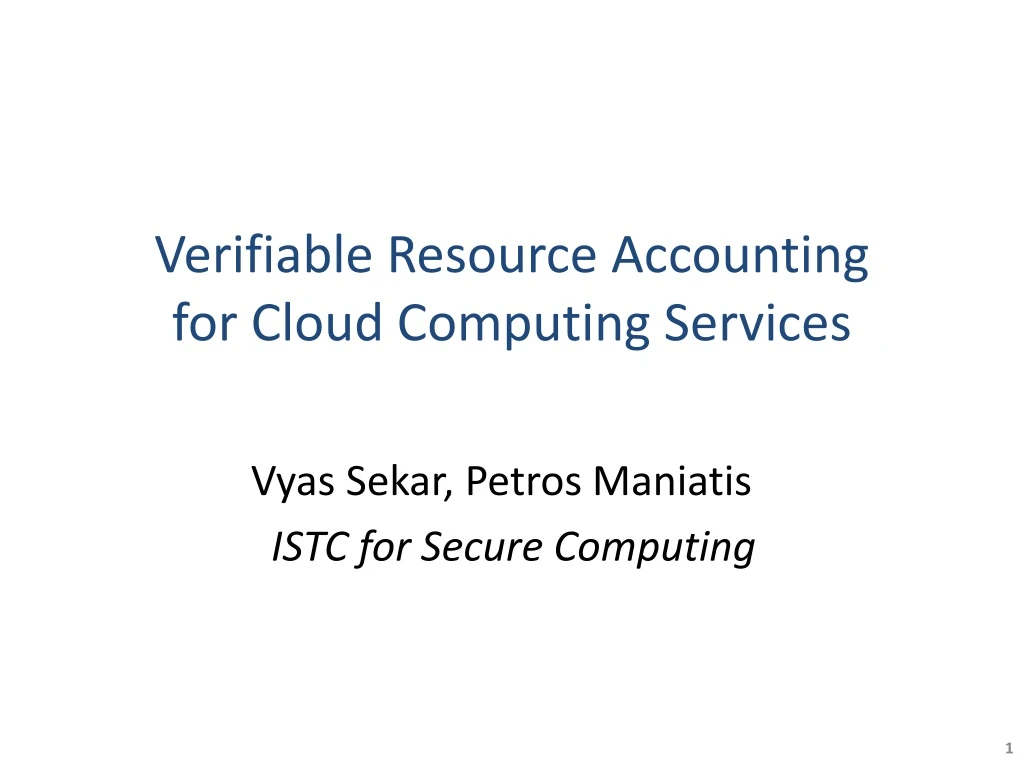 verifiable resource accounting for cloud computing services