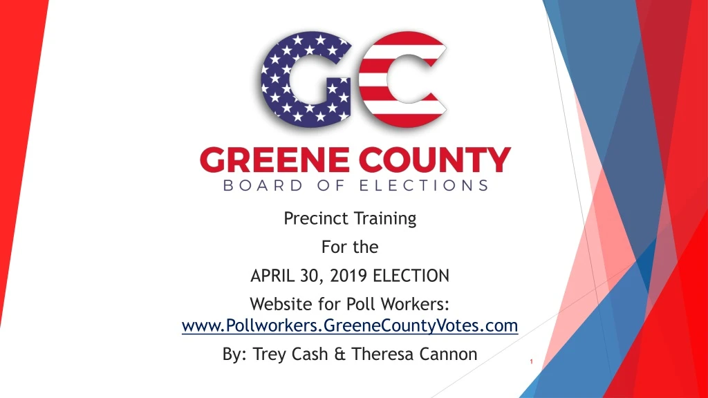precinct training for the april 30 2019 election