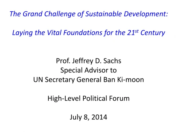 The Grand Challenge of Sustainable Development:
