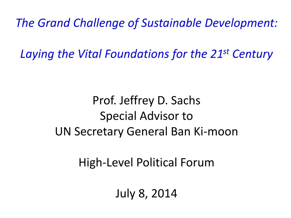 the grand challenge of sustainable development