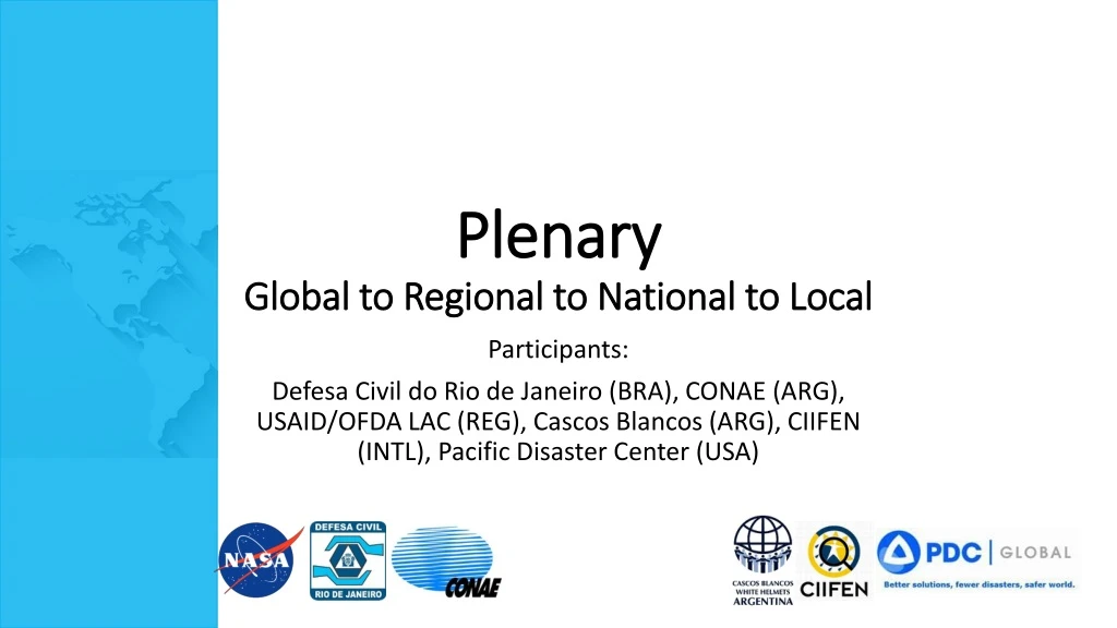 plenary global to regional to national to local