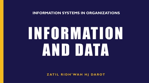 Information and data