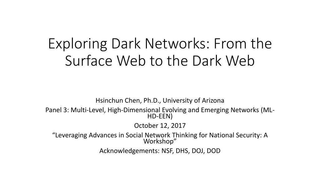 exploring dark networks from the surface web to the dark web