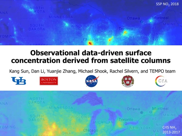 Observational data-driven surface concentration derived from satellite columns