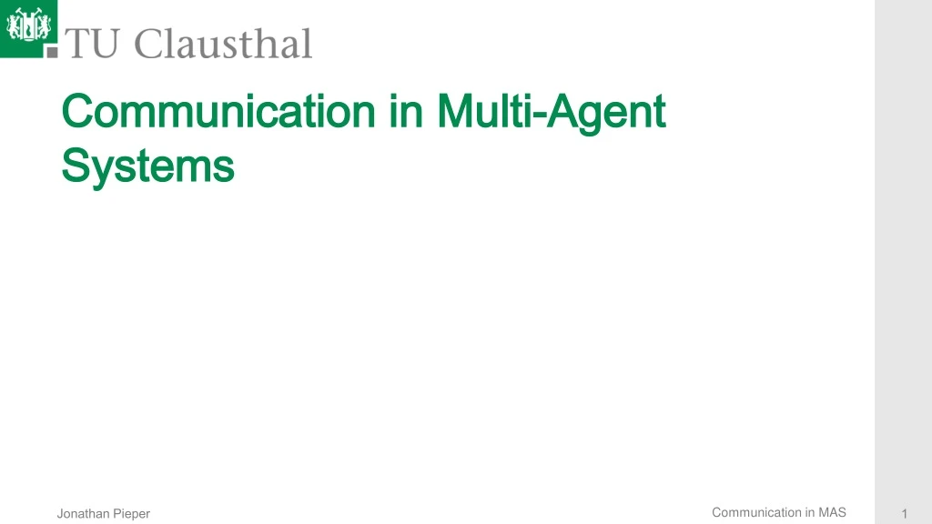 communication in multi agent systems