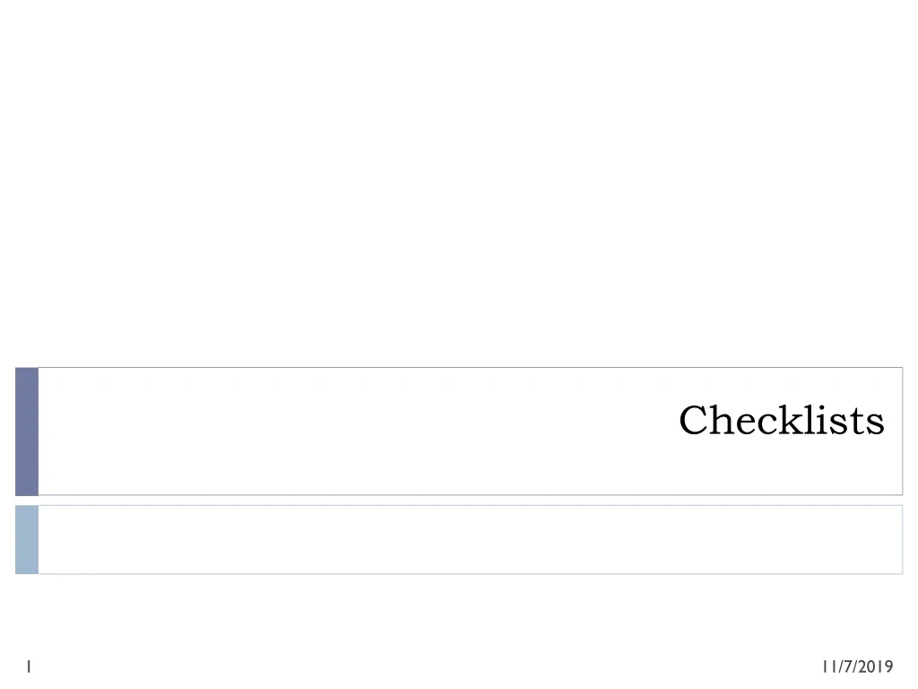 checklists