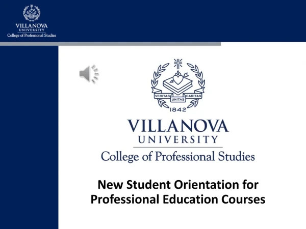 New Student Orientation for Professional Education Courses