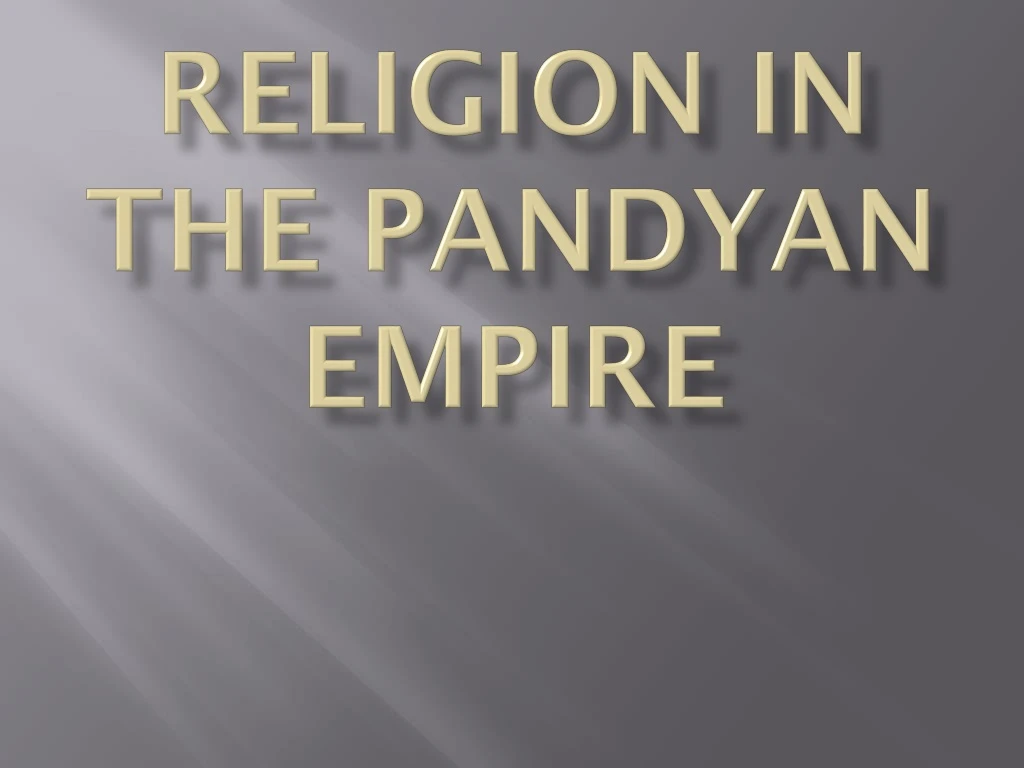 religion in the pandyan empire