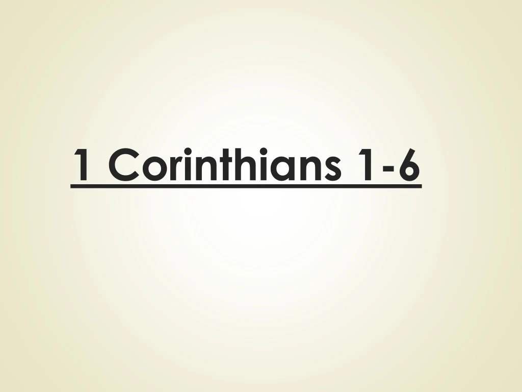 1 corinthians 1 6