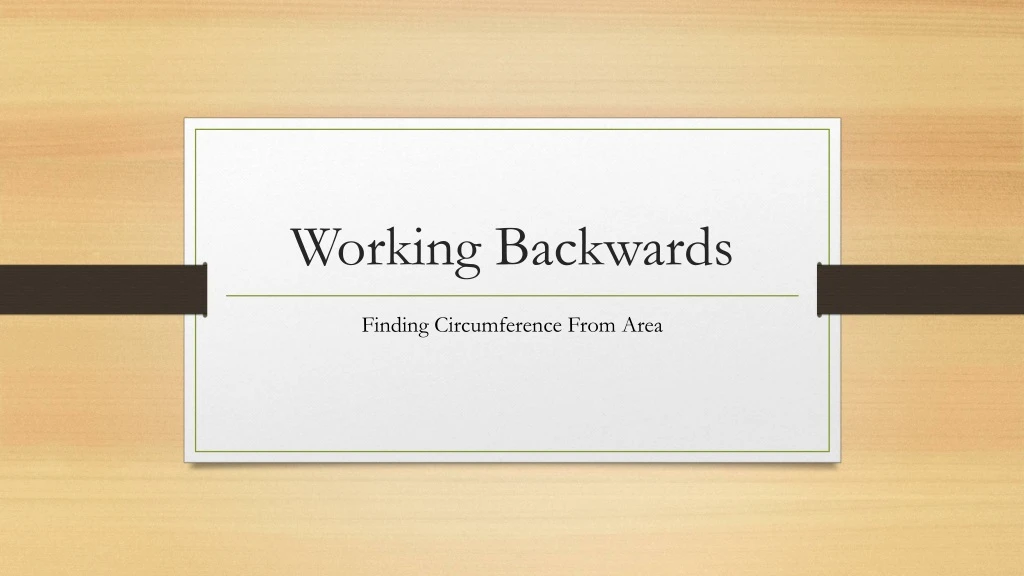 working backwards