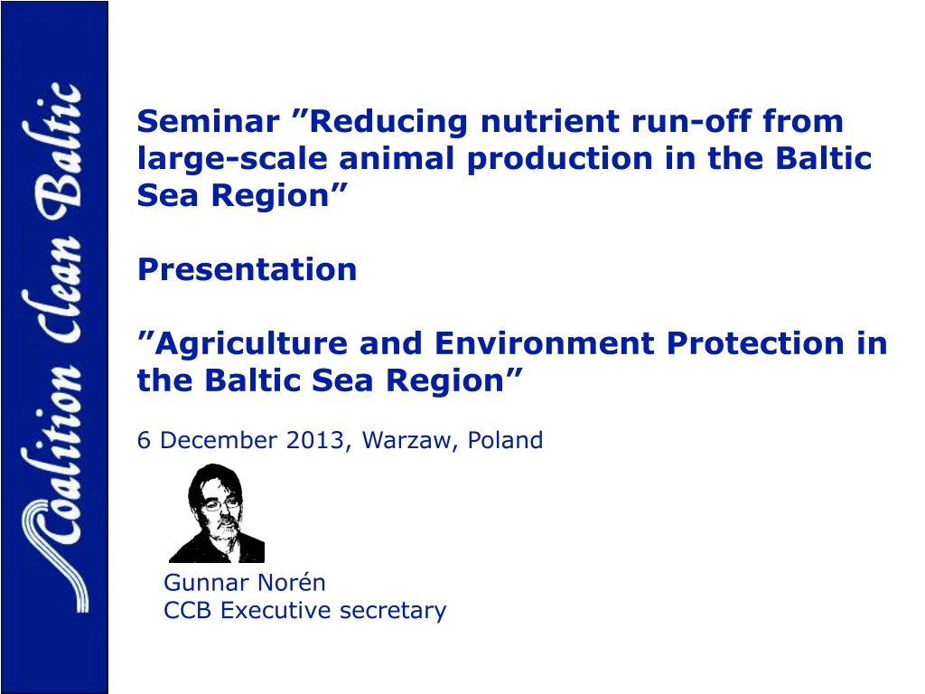 seminar reducing nutrient run off from large