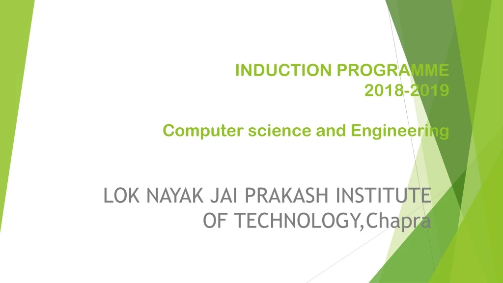 induction programme 2018 2019 computer science and e ngineering