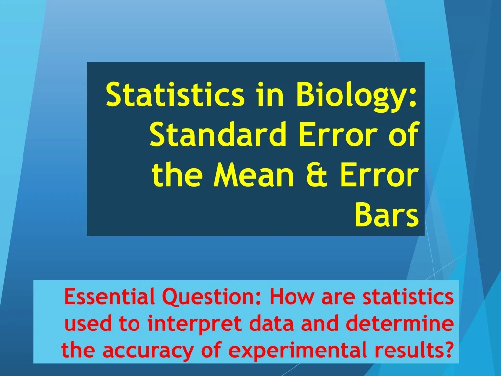 statistics in biology standard error of the mean error bars