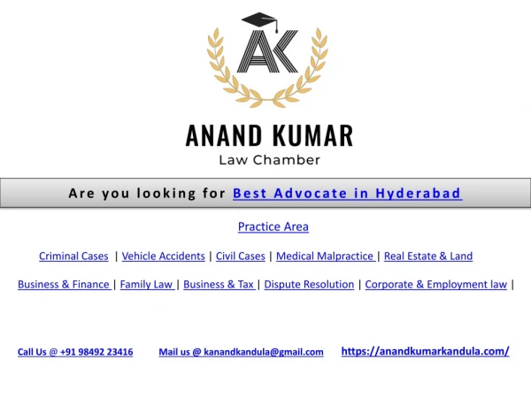 Are you looking for Best Advocate in Hyderabad