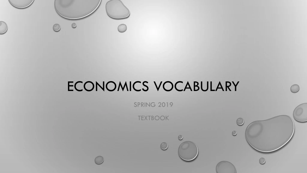 economics vocabulary