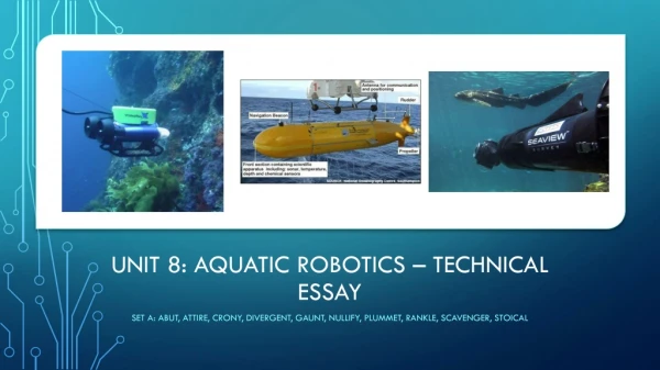 Unit 8: Aquatic Robotics – Technical Essay