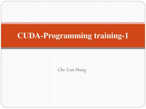 CUDA-Programming training-1