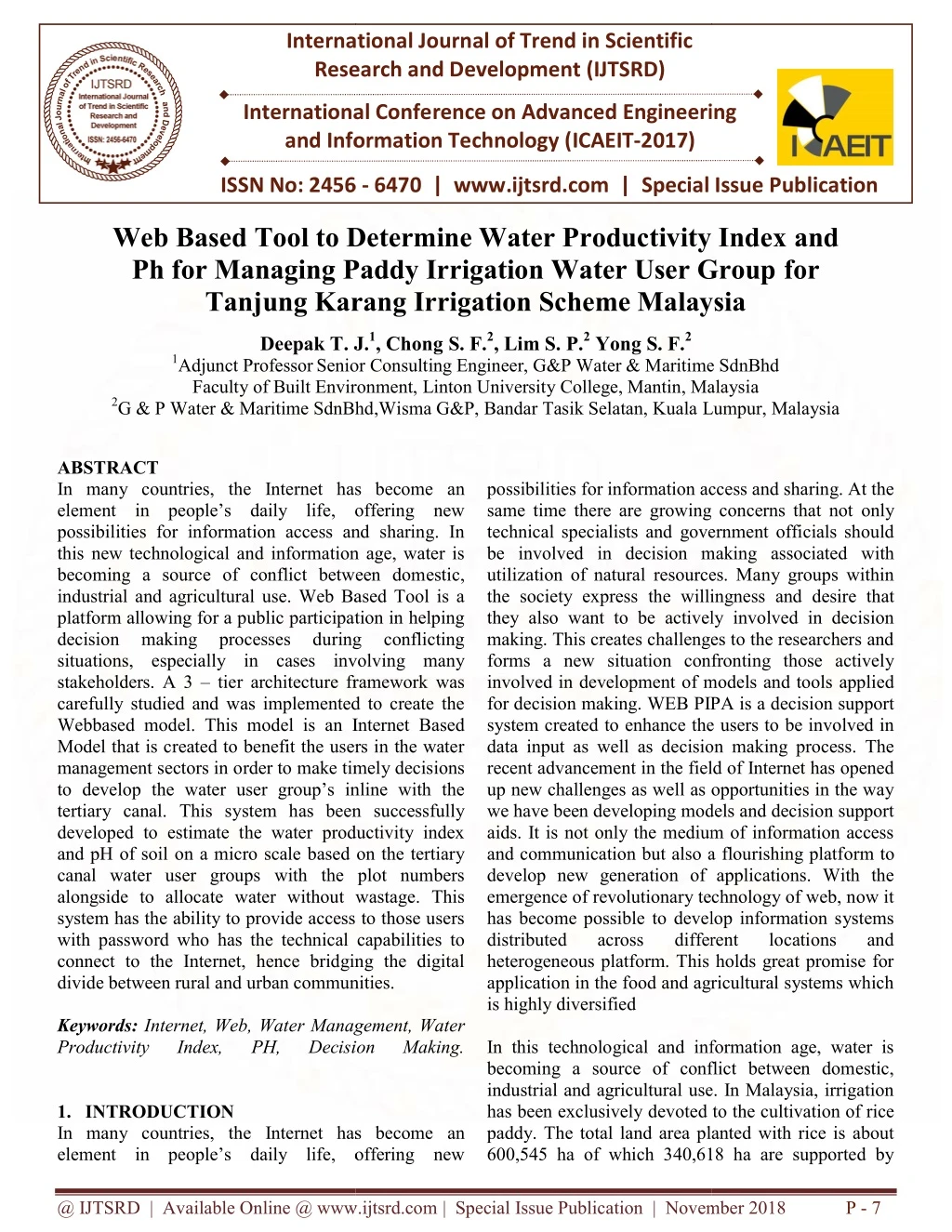 international journal of trend in scientific