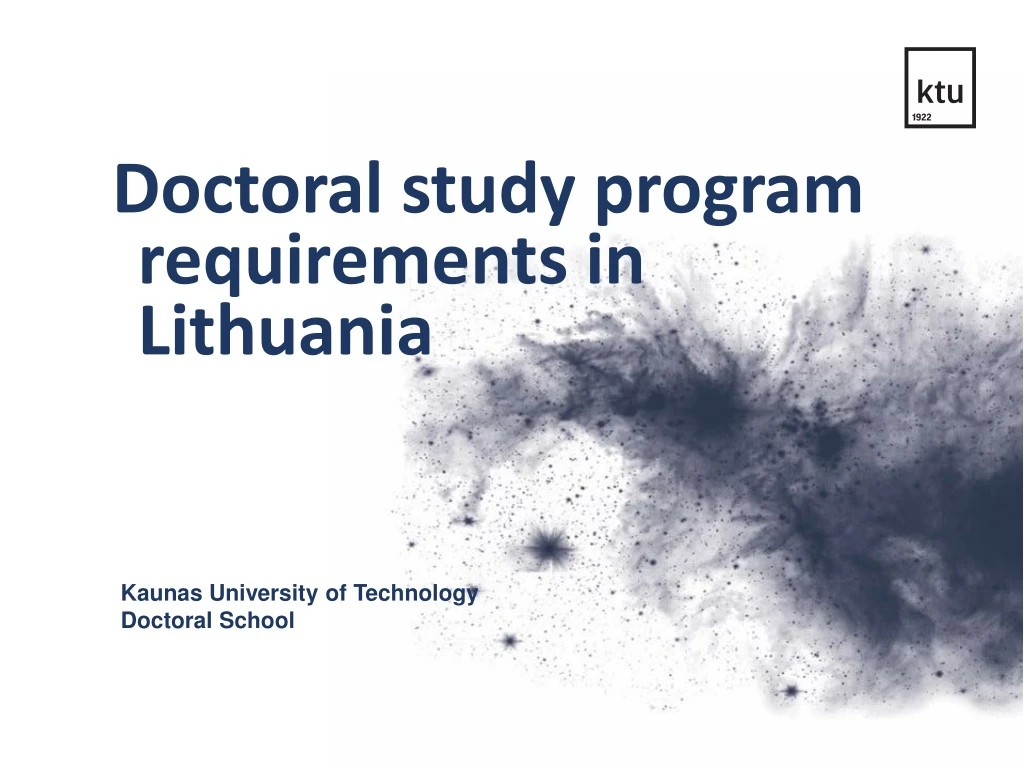 doctoral study program requirements in lithuania