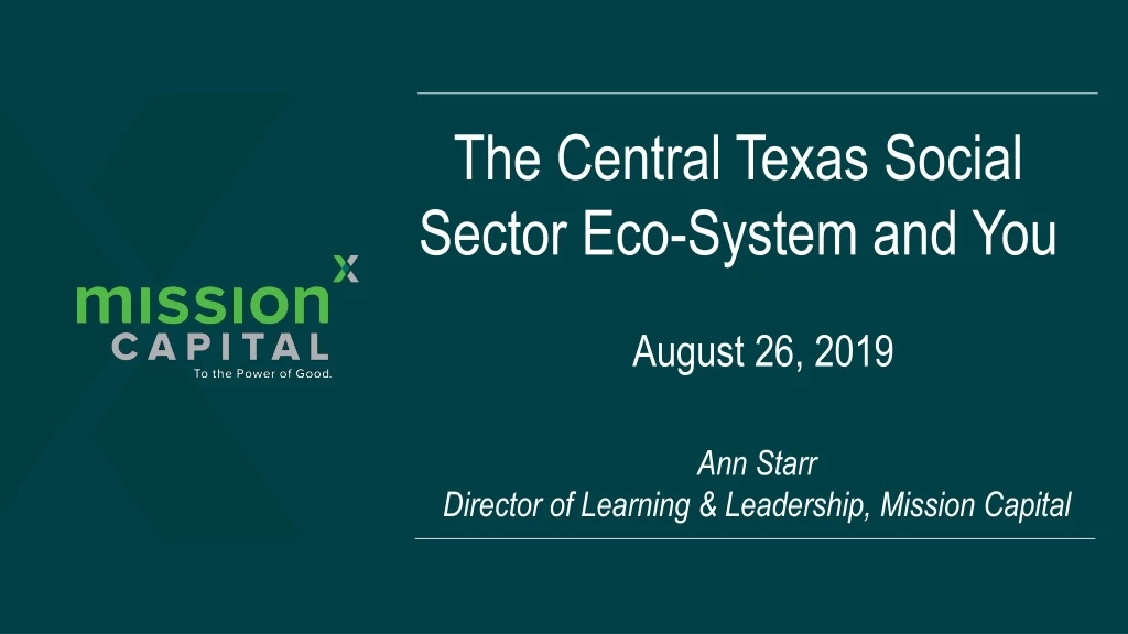 the central texas social sector eco system and you