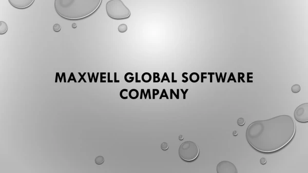 Maxwell Global Software Company