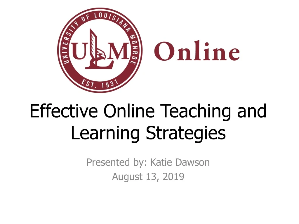 effective online teaching and learning strategies