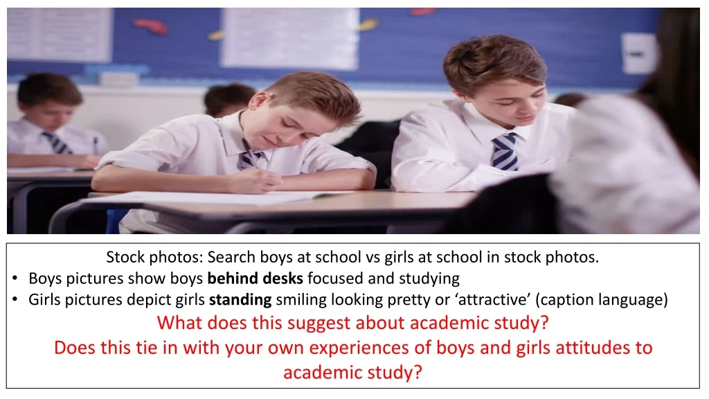 stock photos search boys at school vs girls