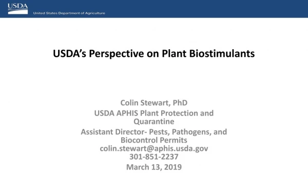 USDA’s Perspective on Plant Biostimulants