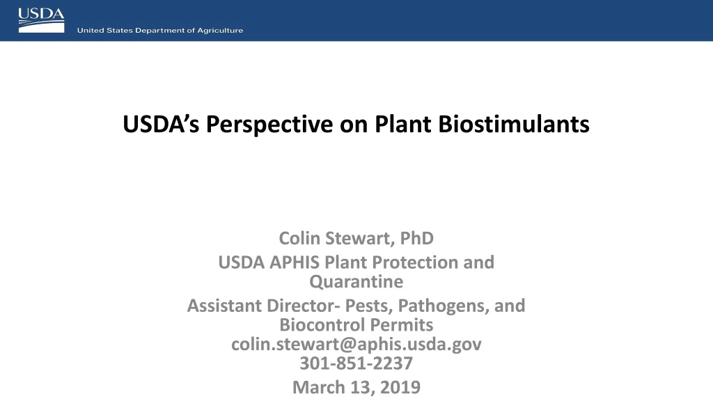usda s perspective on plant biostimulants