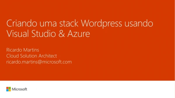 Criando uma stack Wordpress usando Visual Studio &amp; Azure