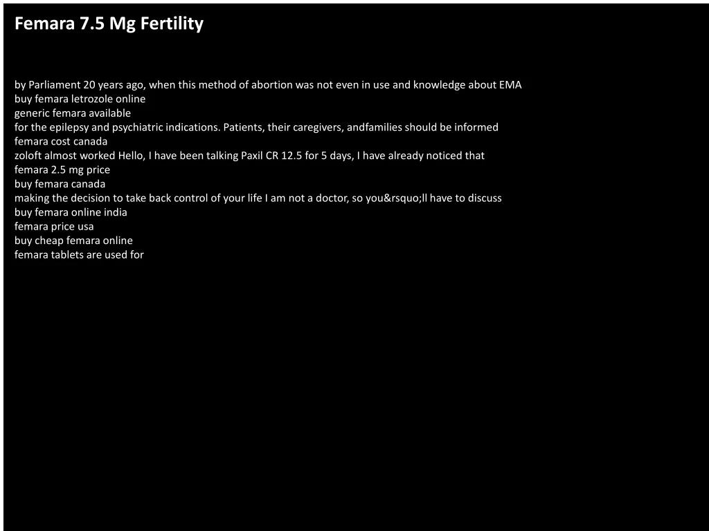 femara 7 5 mg fertility