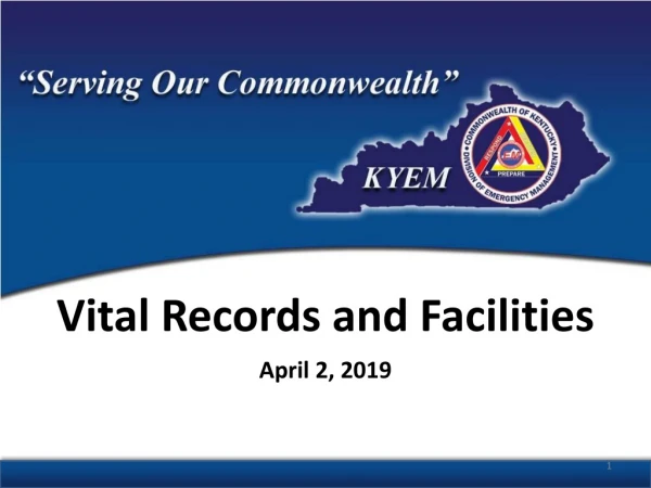 Vital Records and Facilities April 2, 2019