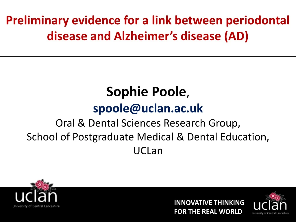 preliminary evidence for a link between periodontal disease and alzheimer s disease ad