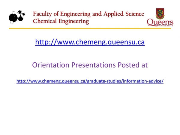 chemeng.queensu Orientation Presentations Posted at