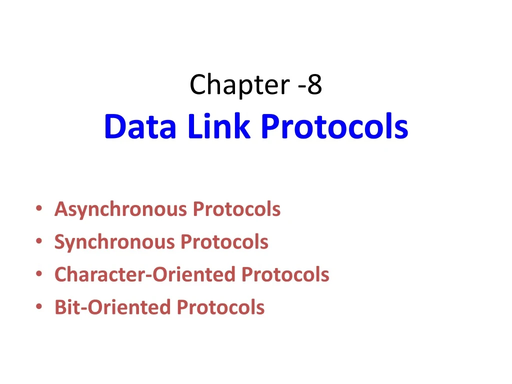chapter 8 data link protocols