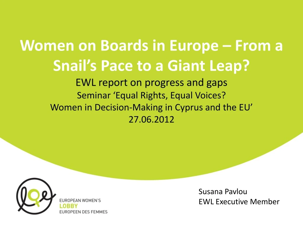 women on boards in europe from a snail