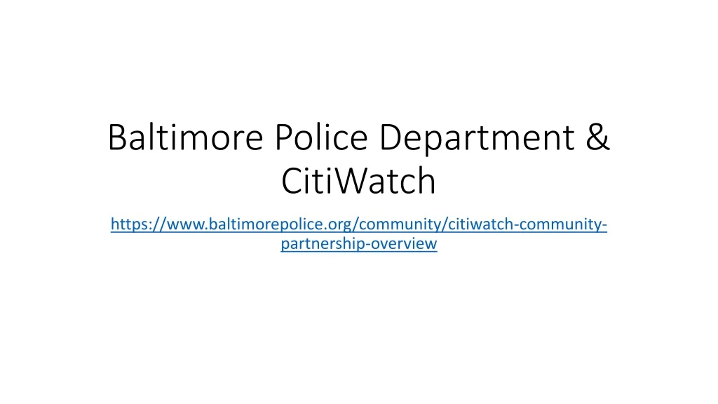 baltimore police department citiwatch