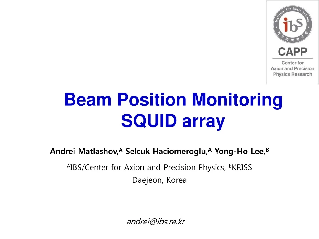 beam position monitoring squid array