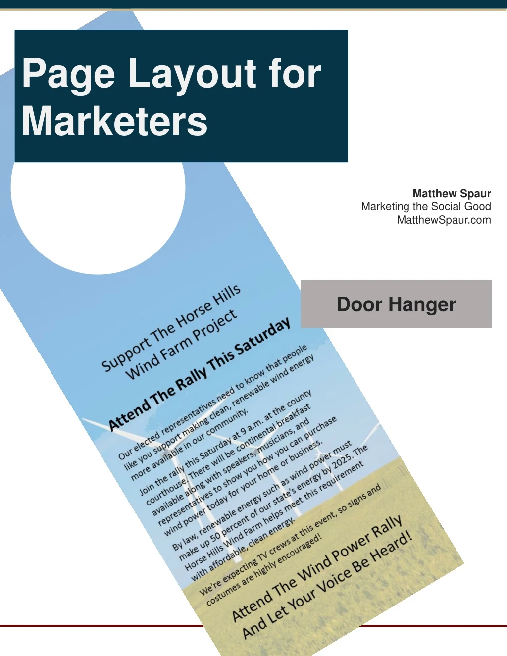 page layout for marketers