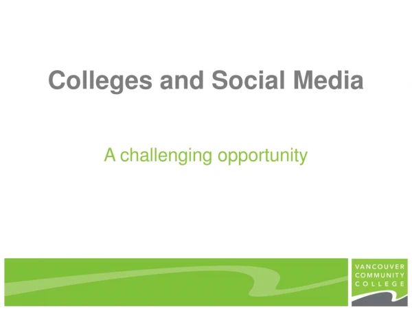 Colleges and Social Media