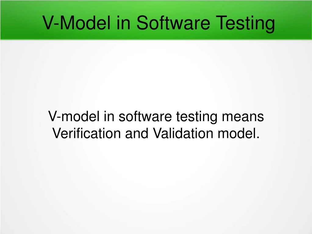 v model in software testing