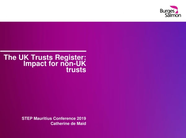 The UK Trusts Register: Impact for non-UK trusts