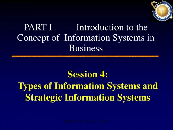 Session 4: Types of Information Systems and Strategic Information Systems