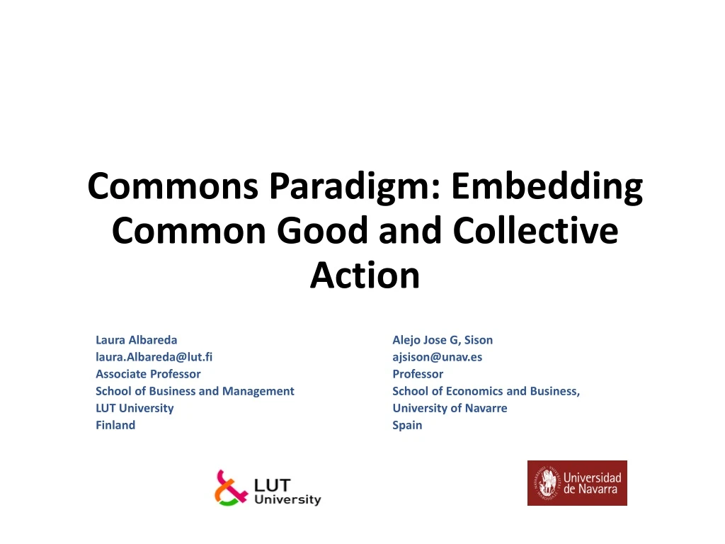 commons paradigm embedding common good and collective action