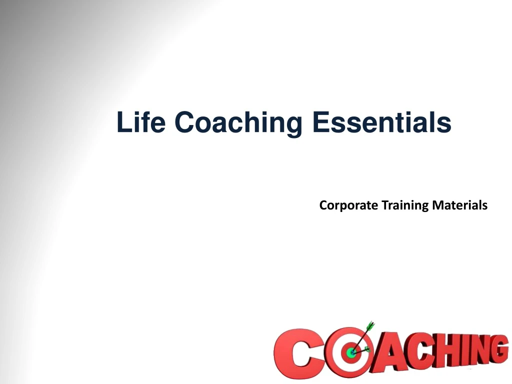 life coaching essentials corporate training